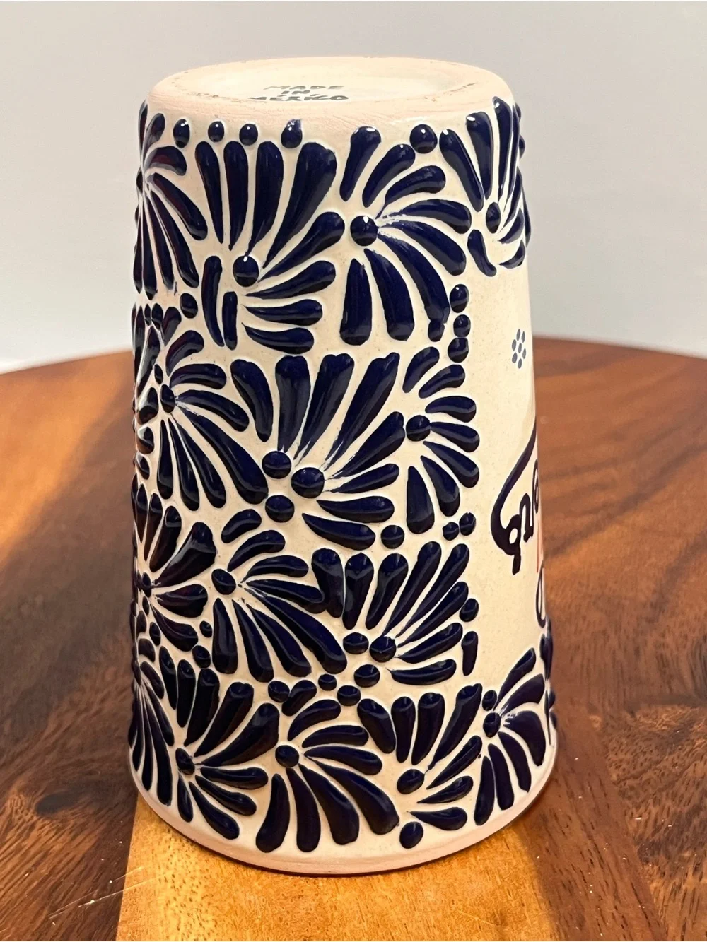 Dodgers Ceramic Tumbler - Blue and Red Floral Design hand painted